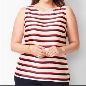 TALBOTS Rugby Stripe Tank Top w/Buttons on Shoulders